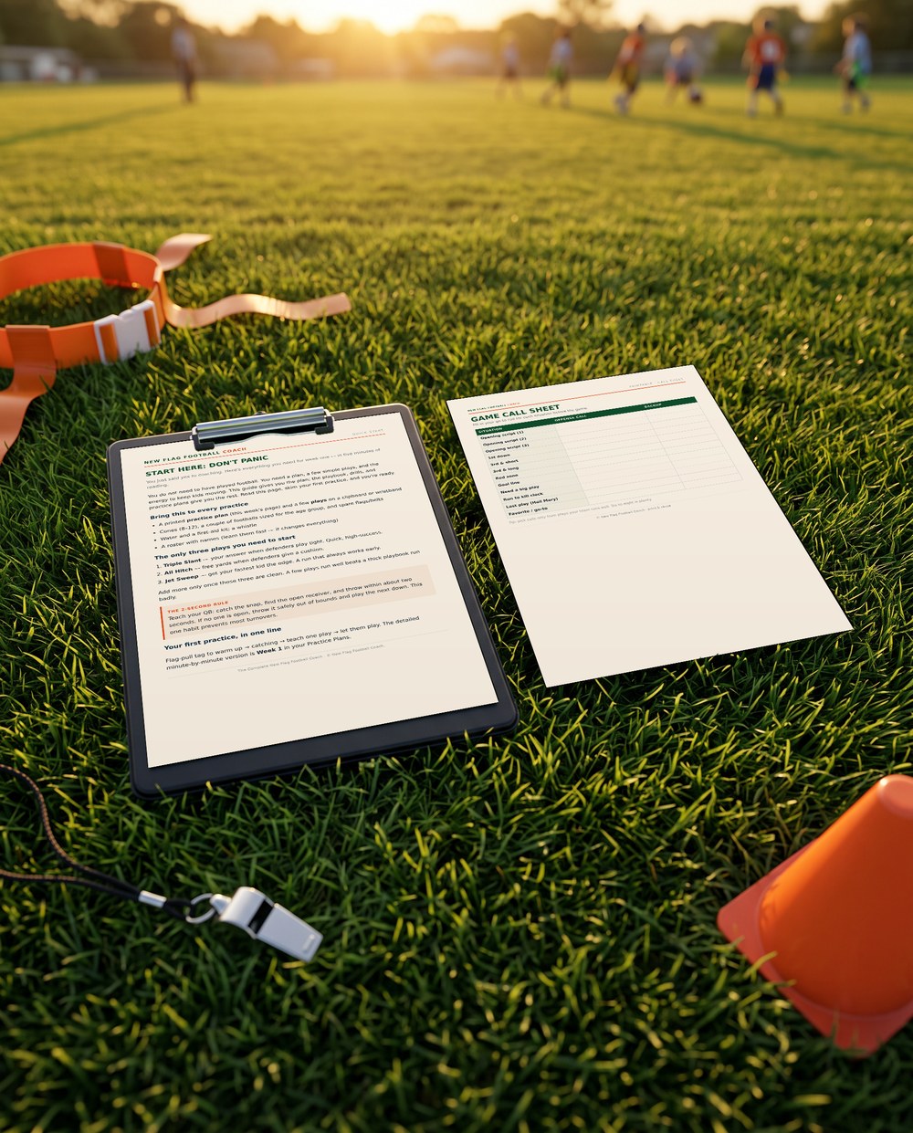 Coach's Guide quick start page and printable call sheet